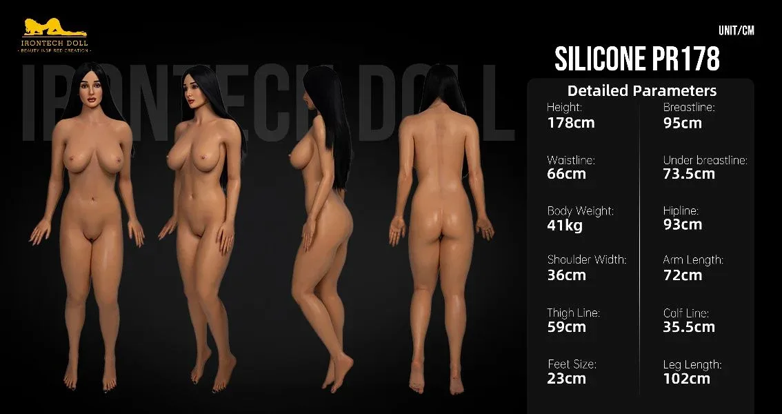 178cm Porn Star Series Silicone Sex Doll Body by IronTech Dolls
