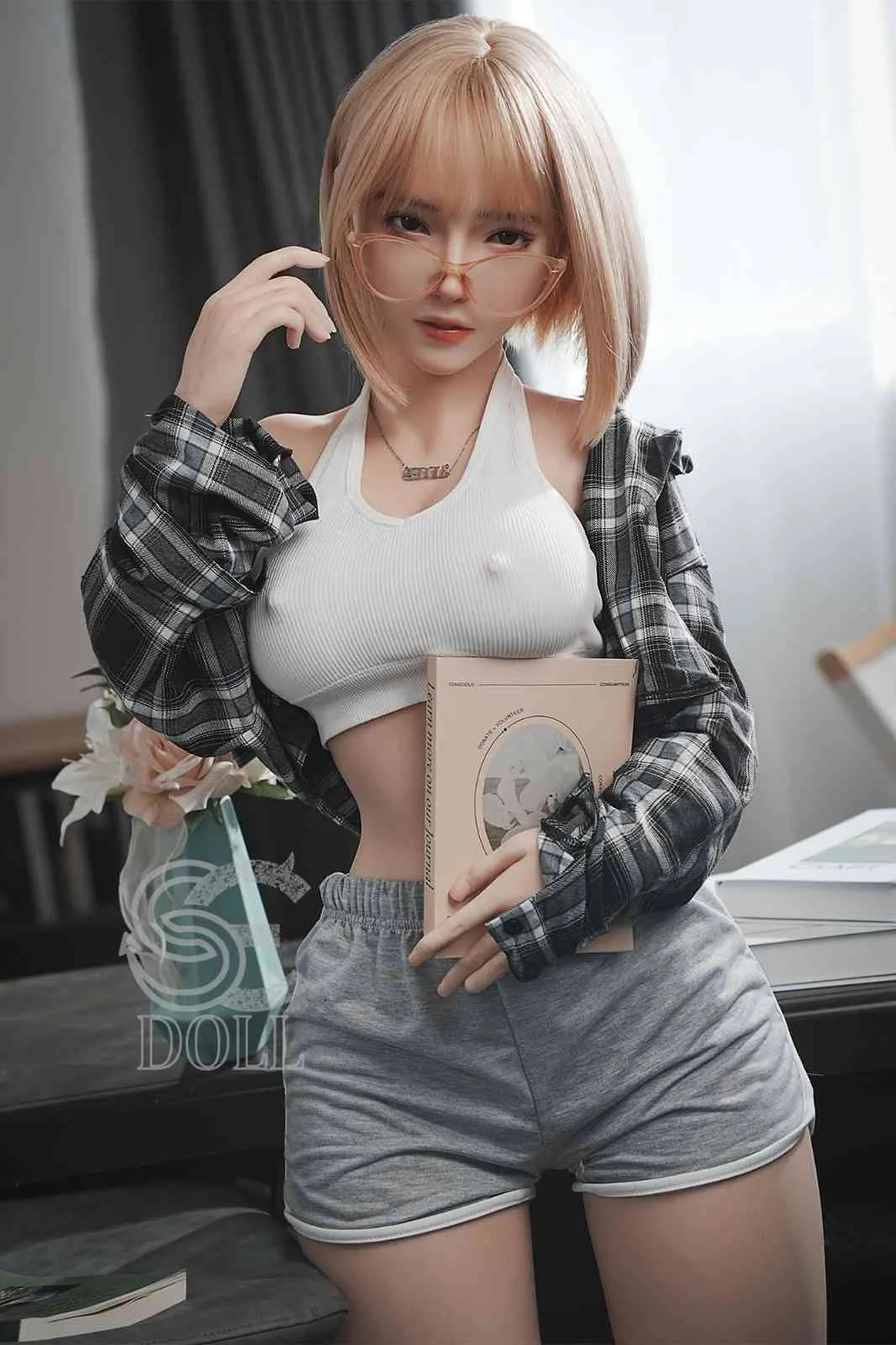 161cm (5ft3') E-Cup Asian Blonde 2B Silicone Sex Doll - SE#130SC - Golden view 3