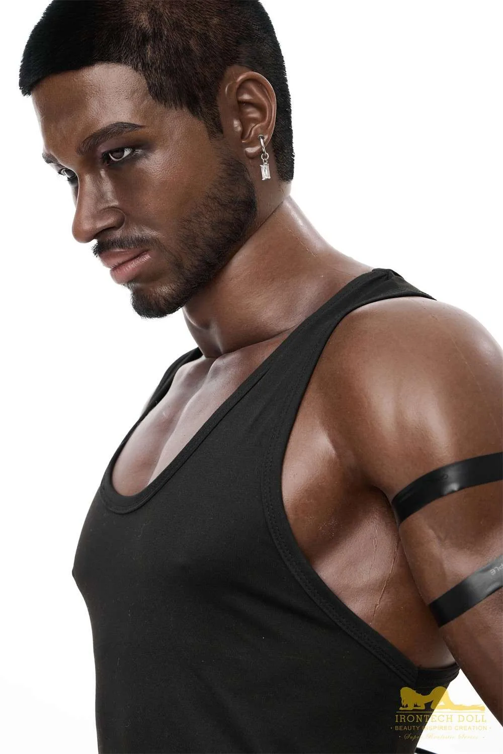 176cm (5ft7') Muscular Ebony Fantasy Silicone Male Sex Doll - Bill view 4