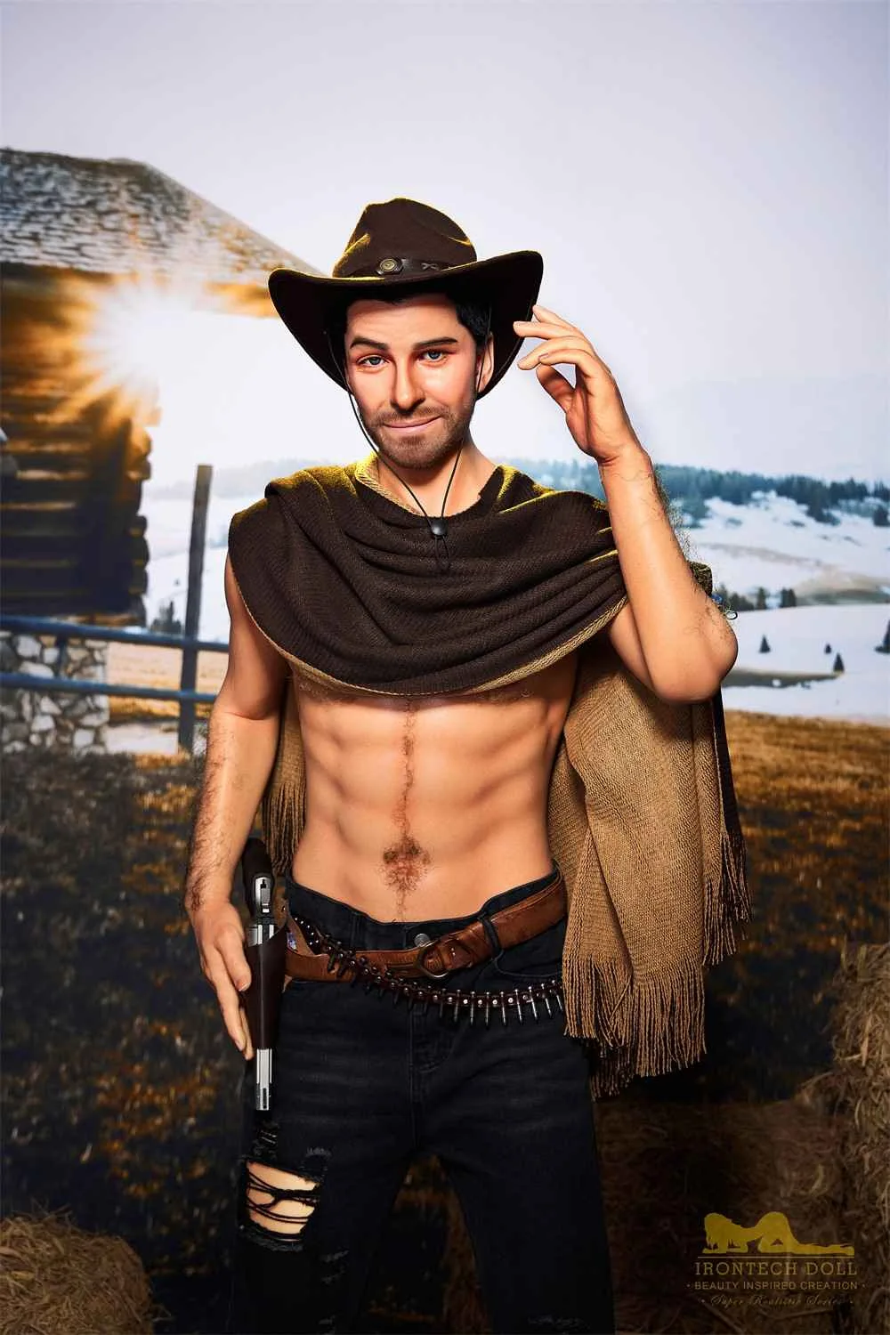 170cm (5ft5') Sensual Cowboy Realistic Silicone Male Sex Doll - Allen view 3