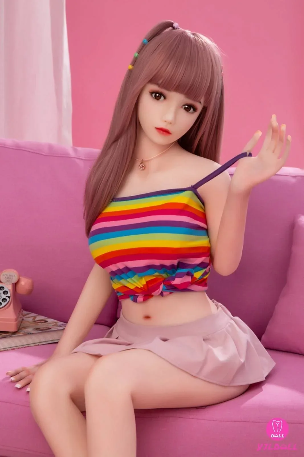 148cm (4ft8") Asian Pink Haired Hybrid Sex Doll - C-Cup - Bertha view 5