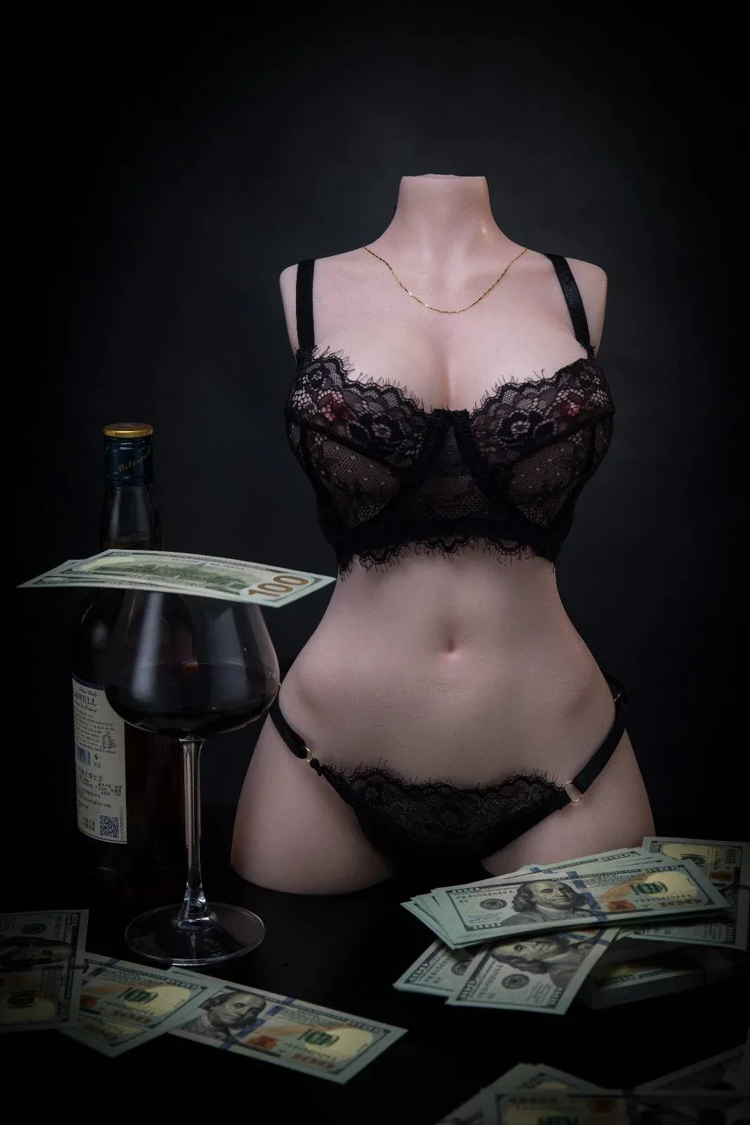 45cm (17.7") LoveNestle Series in Black Lingerie Silicone Doll - Madison view 1
