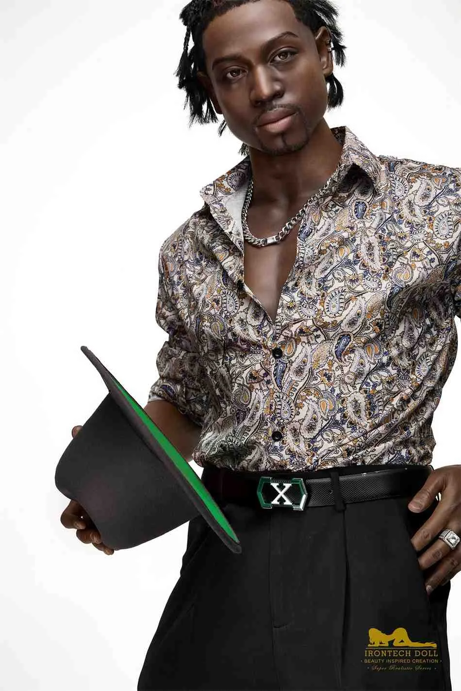 176cm (5ft7') Ebony Fantasy Muscular Build Silicone Male Sex Doll - James view 3