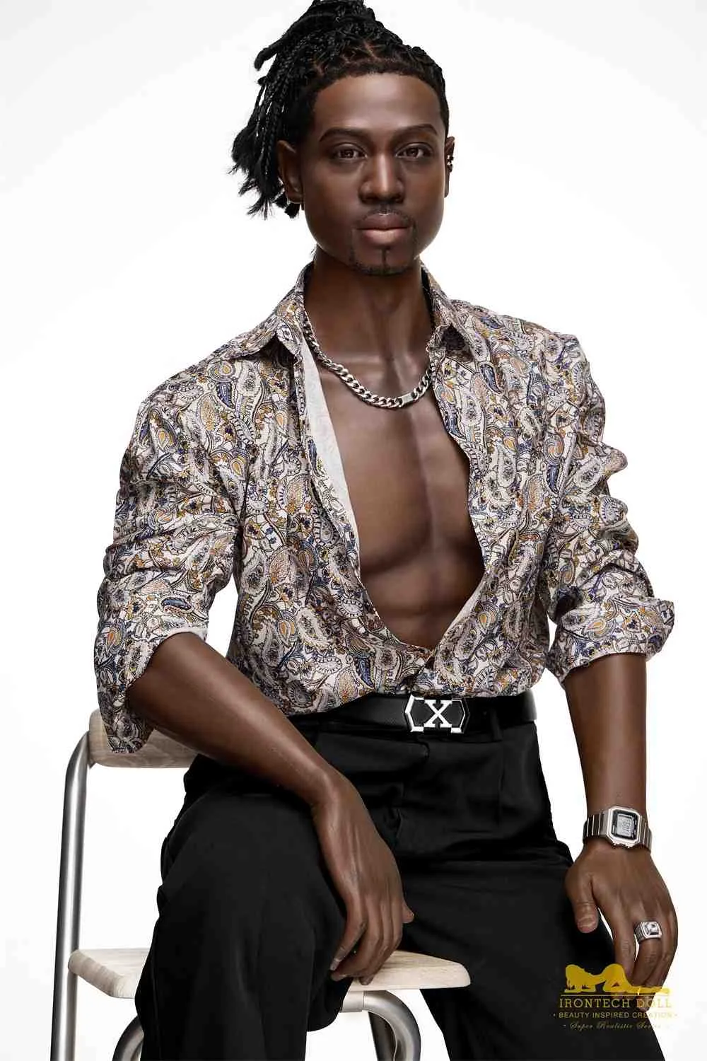 176cm (5ft7') Ebony Fantasy Muscular Build Silicone Male Sex Doll - James view 8