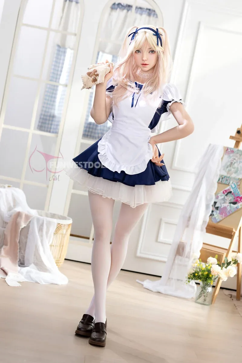 159cm (5ft2") A-Cup Tender Asian Fantasy Beauty Blonde Silicone Sex Doll view 5
