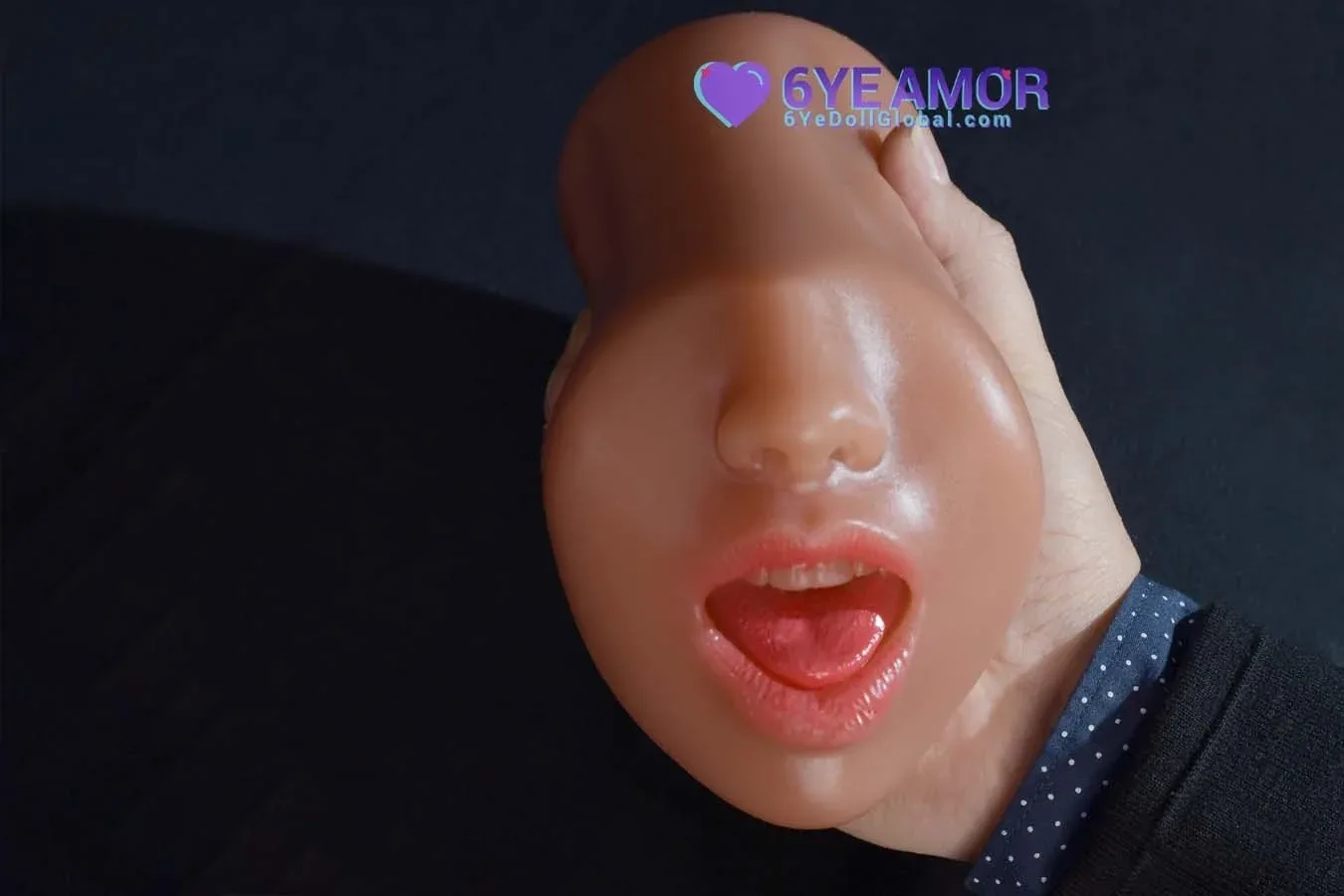 9.5cm (3.7") Blowjob Mouth Masturbator (Model# LY0010) view 3