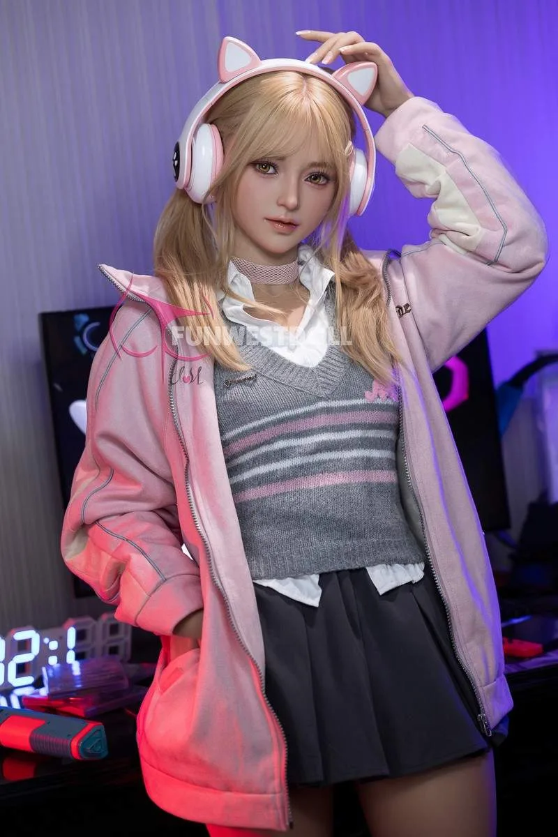 159cm (5ft2") Blonde Gamer S-TPE Sex Doll – Exquisite Asian - A-Cup - In Stock | US Only view 6