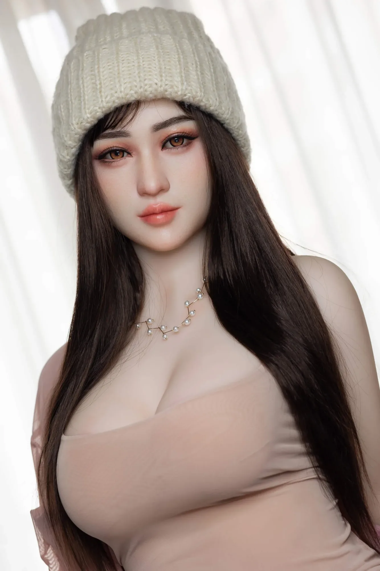 158cm (5ft1") Elegant Hybrid Sex Doll Head #01 with Implanted Hair - Olivia view 7