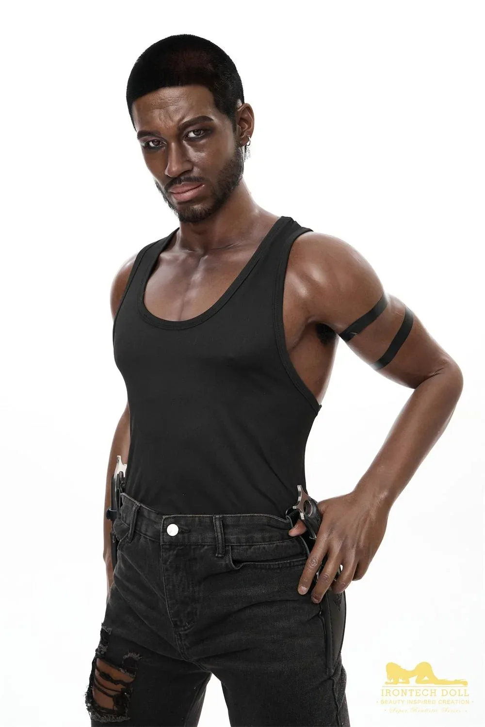 176cm (5ft7') Muscular Ebony Fantasy Silicone Male Sex Doll - Bill view 3