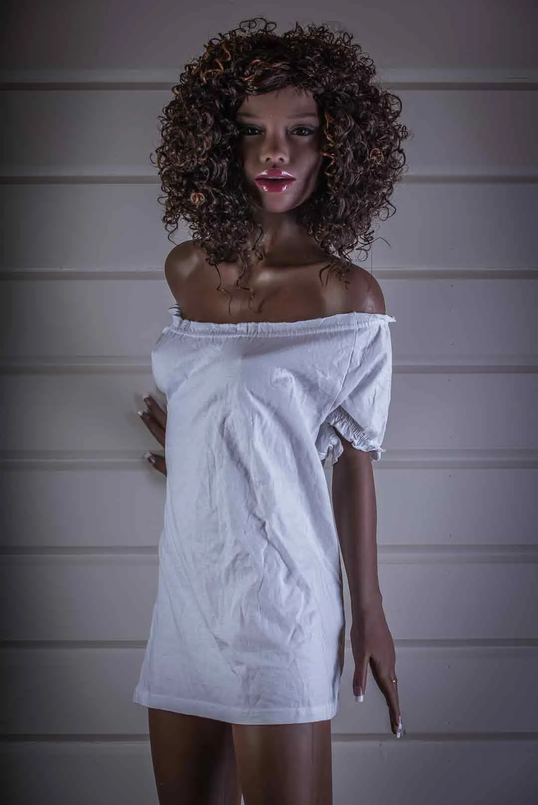 168cm (5ft6') A-Cup Ebony Exclusive Nava African-American Sex Doll WM Dolls - Head#64