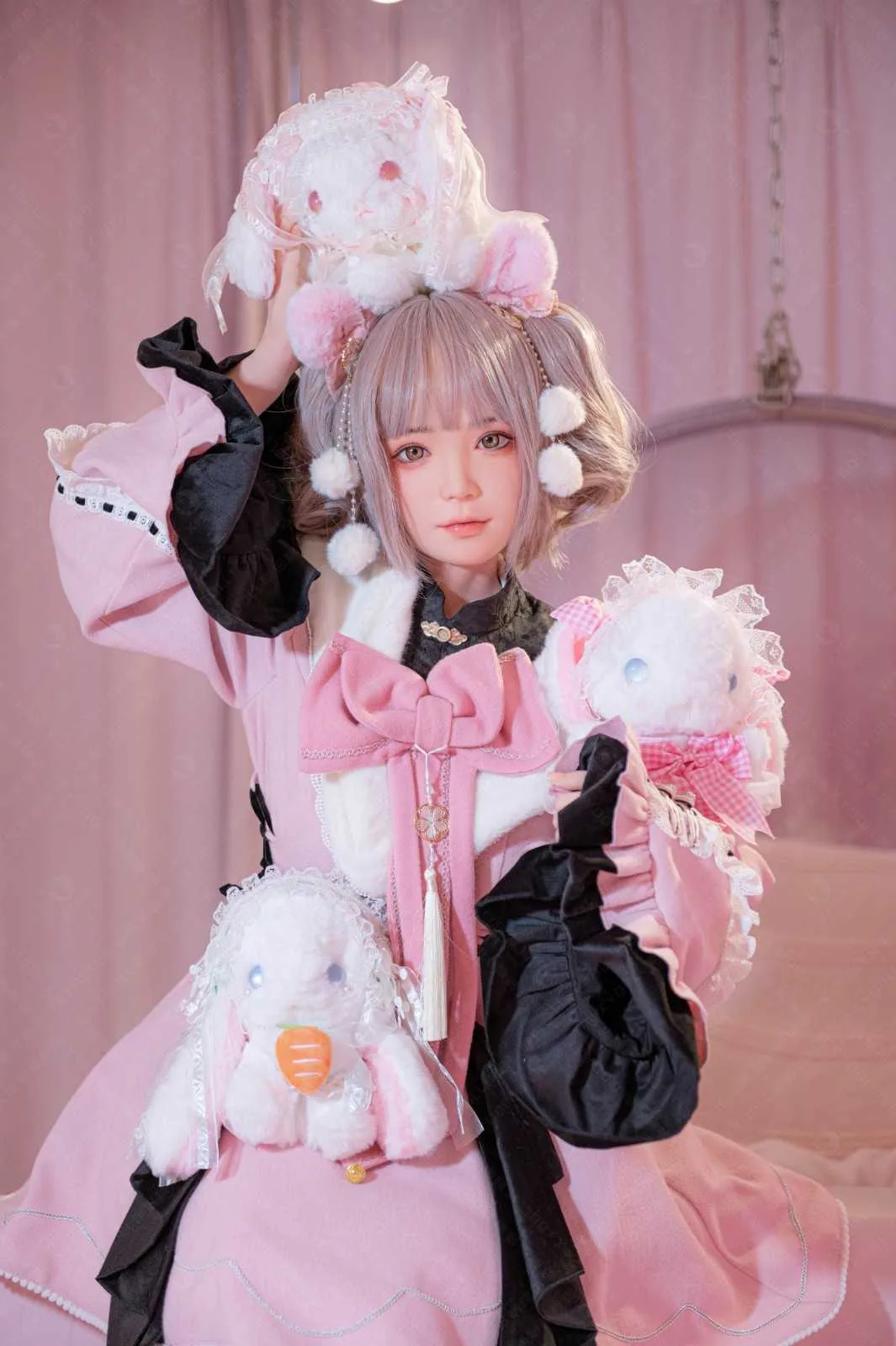 148cm (4ft8") Tender Pink Hair Silicone Sex Doll - C-Cup - Jill view 7