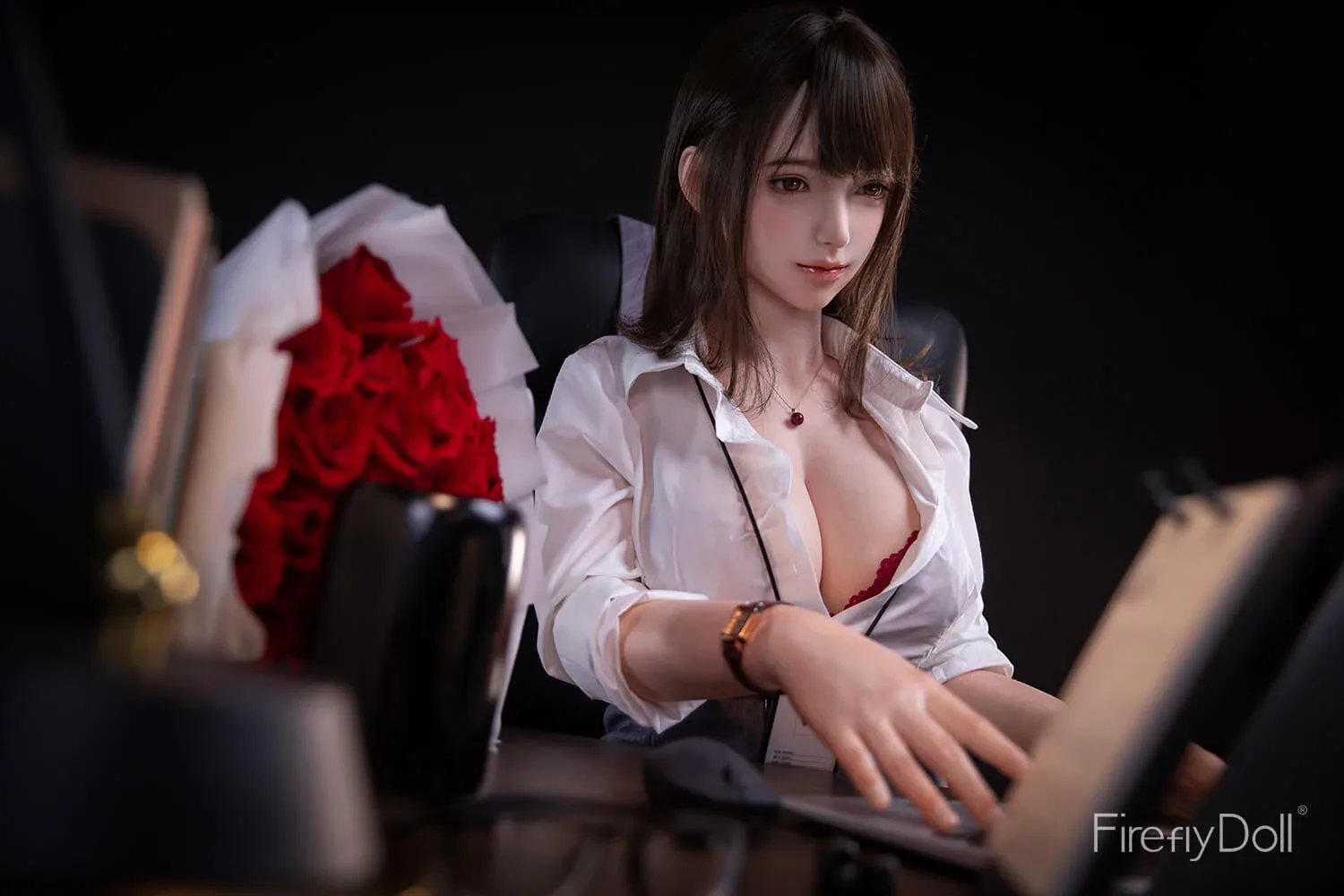 164cm (5ft3") Fantasy Secretary Silicone Sex Doll - Linglong view 7