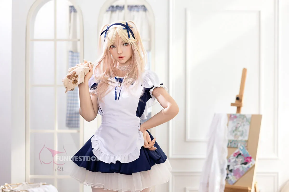 159cm (5ft2") A-Cup Tender Asian Fantasy Beauty Blonde Silicone Sex Doll view 4