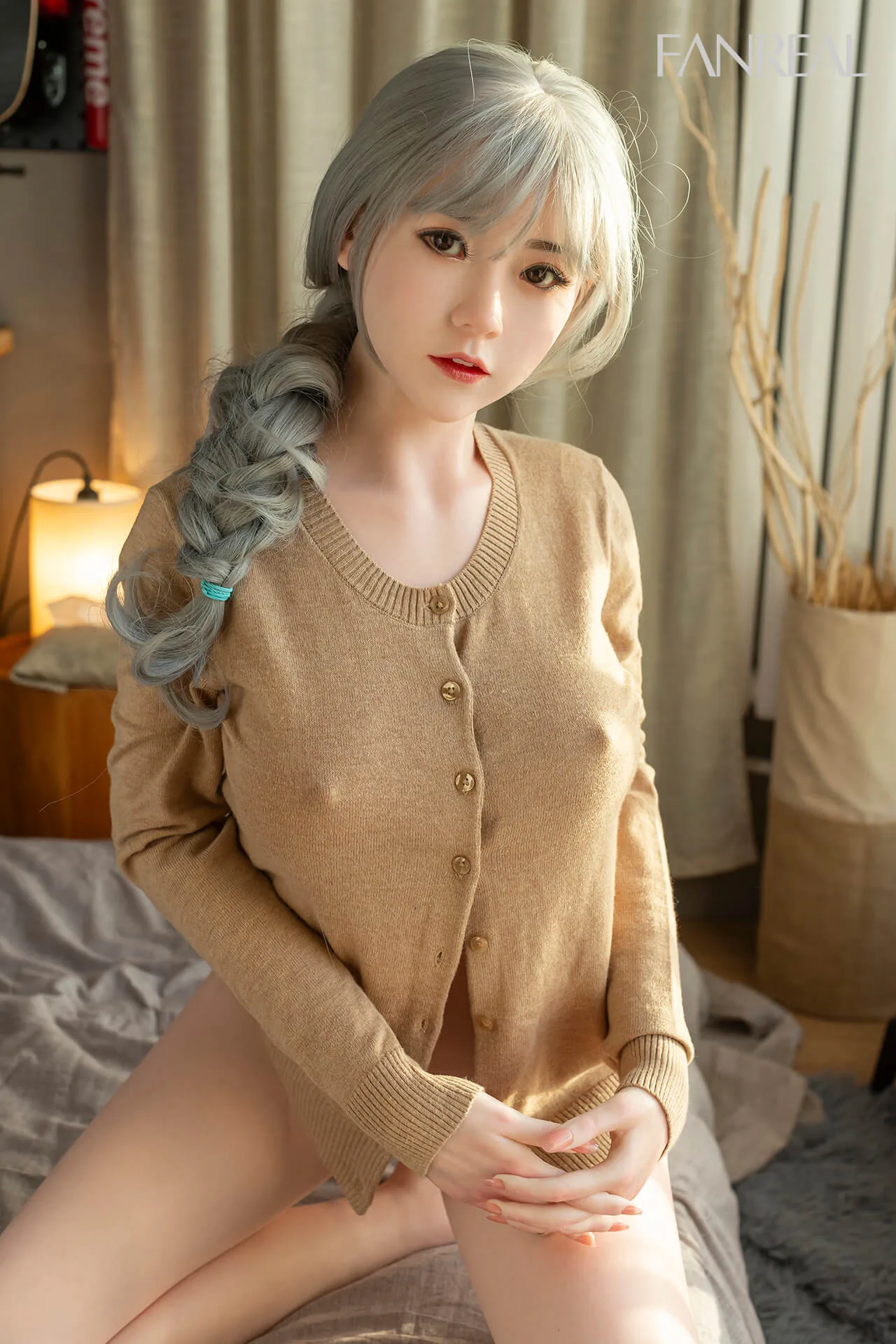 157cm (5ft1") Asian Gray Hair Silicone Sex Doll - D-Cup - Qian view 4