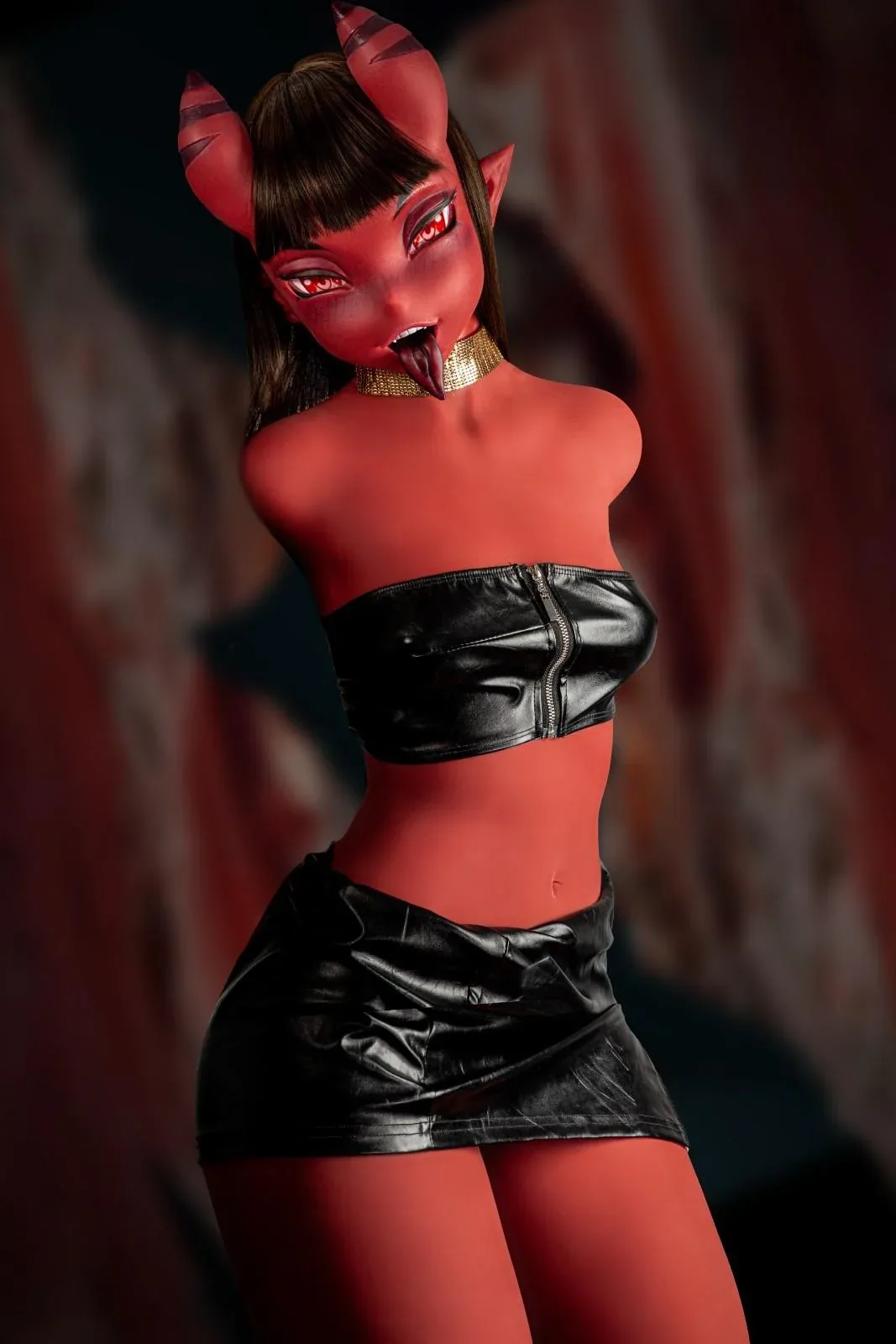 110cm (3ft6") Red Hell Fantasy Hybrid Sex Doll Torso - Meru view 8