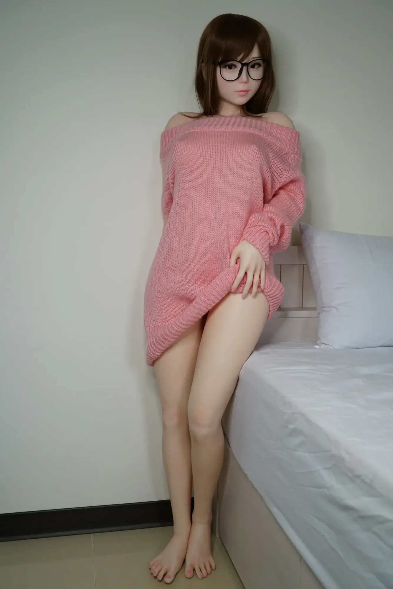 150cm (4ft9") Tiny & Bold Asian Silicone Sex Doll - C-Cup - Akira view 5