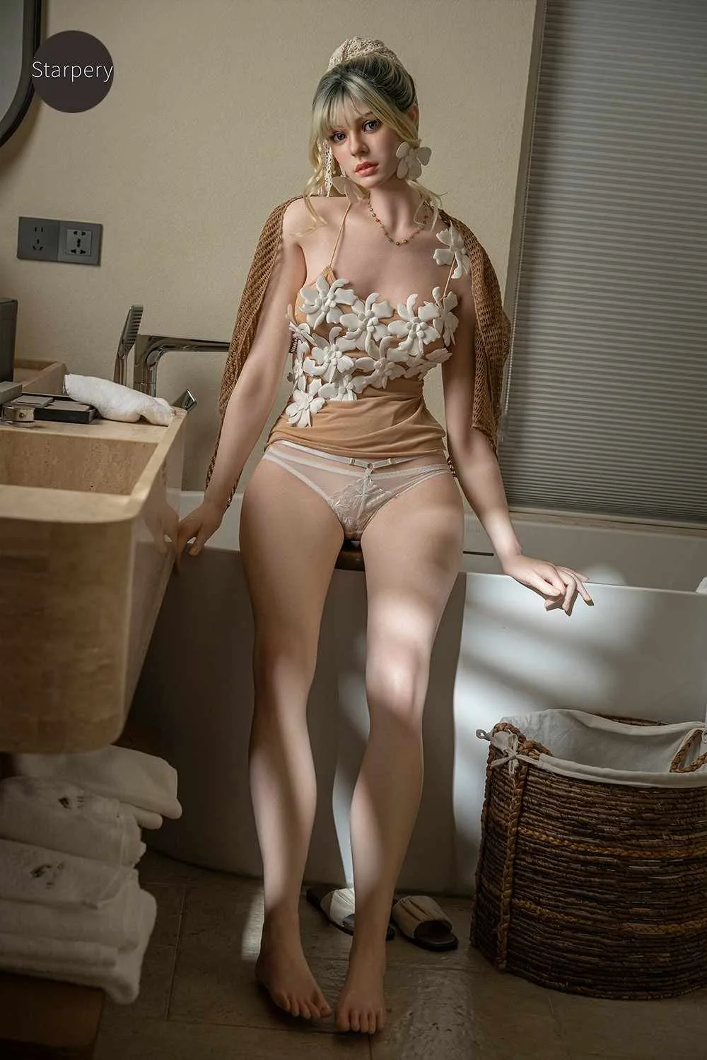 175cm (5ft7") Delicate Blonde Silicone Sex Dolls - C-Cup - Beth view 1