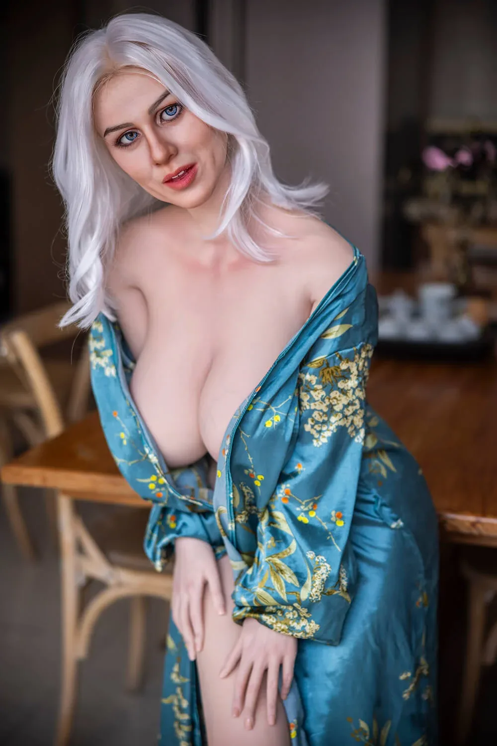 148cm (4ft8") Exotic Silver Hair Silicone Sex Doll - J-Cup - Lidiya - In Stock | US Only view 7