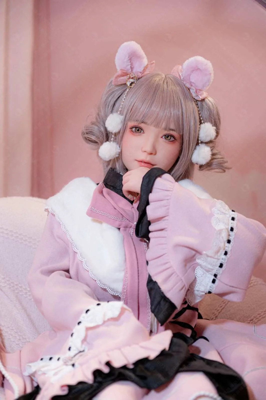 148cm (4ft8") Tender Pink Hair Silicone Sex Doll - C-Cup - Jill view 4
