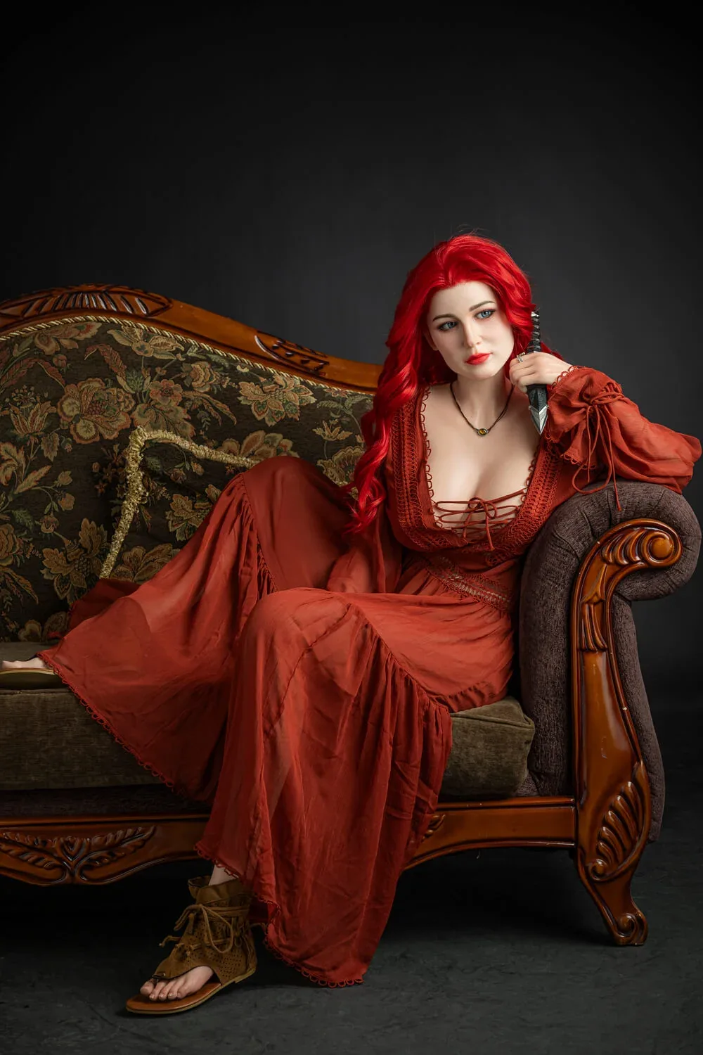 171cm (5ft9") Passion Red Girl Silicone Sex Doll - D-Cup - Eva view 6