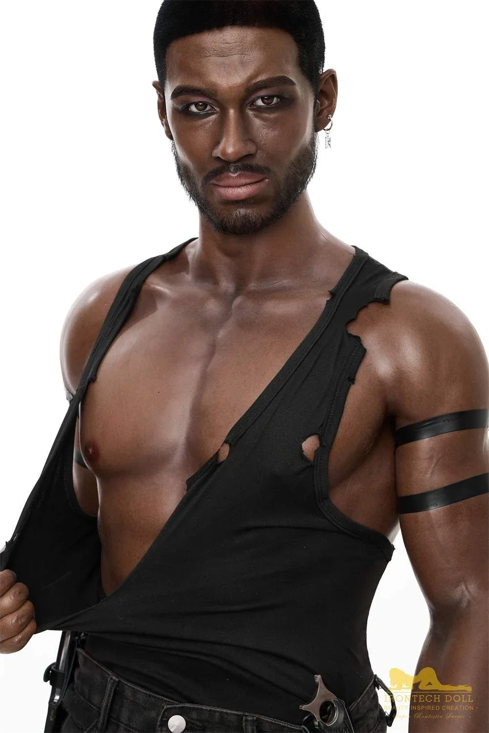 176cm (5ft7') Muscular Ebony Fantasy Silicone Male Sex Doll - Bill view 7