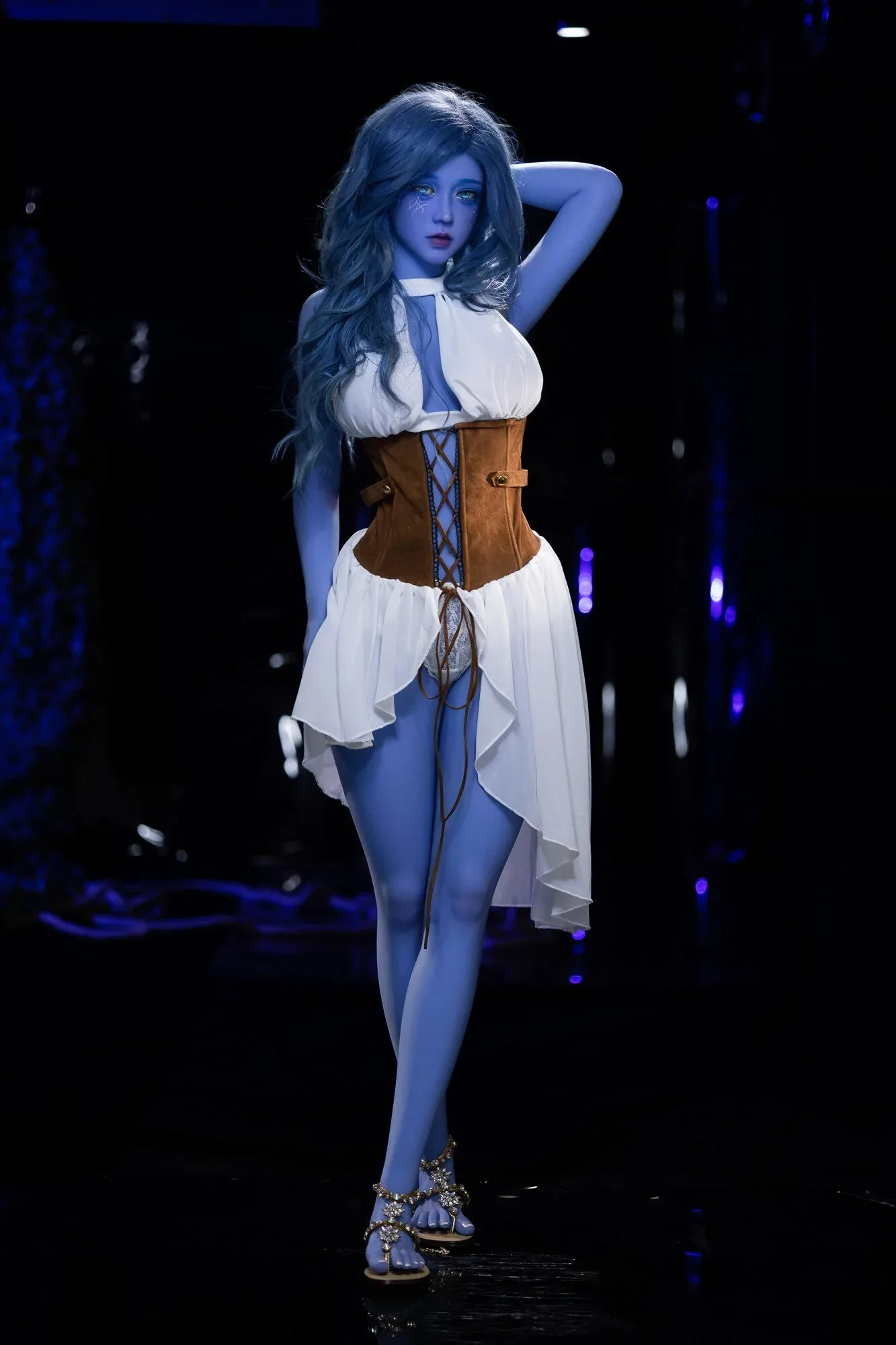 160cm (5ft2") Witch Blue Skin TPE Sex Doll - Elowen view 5
