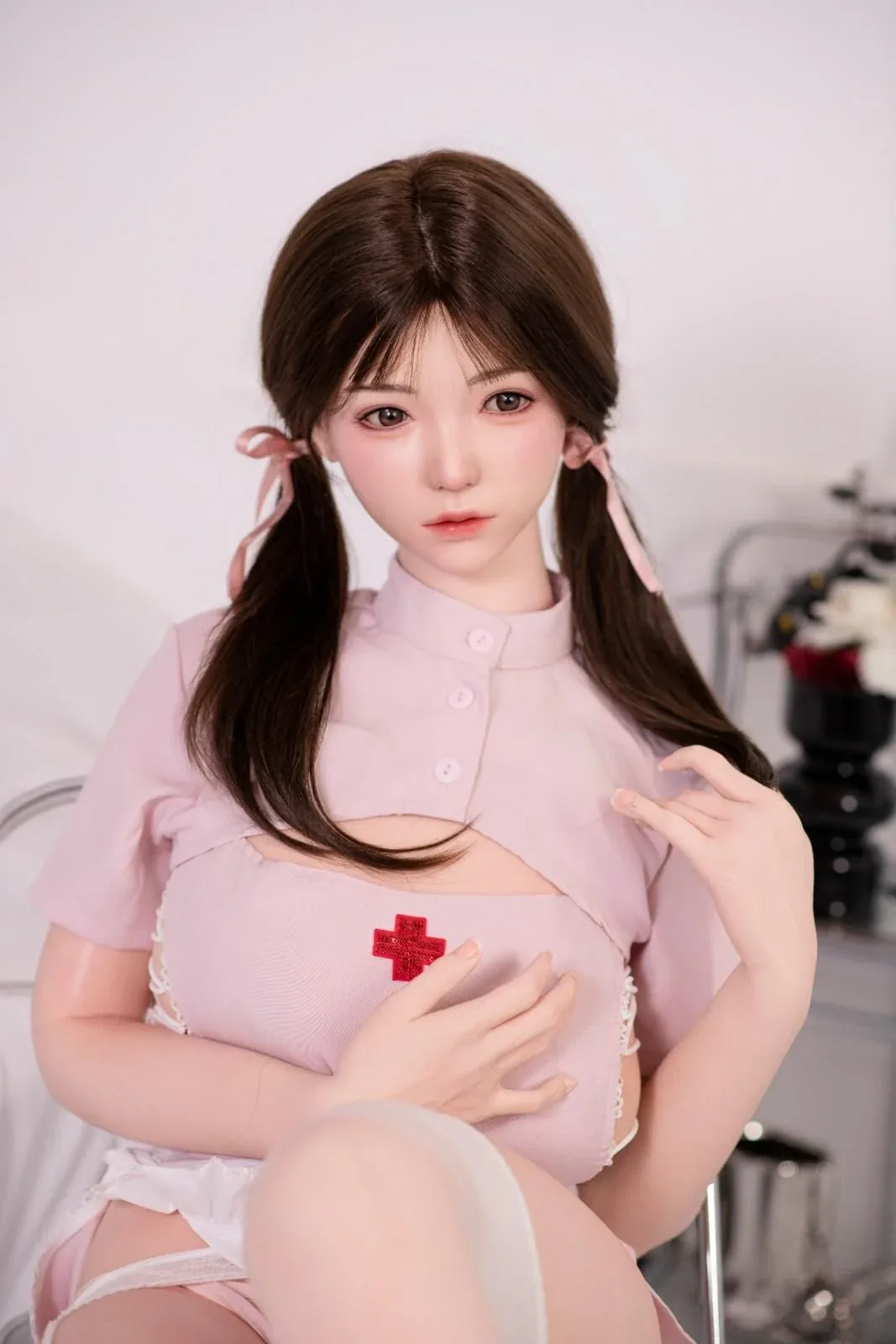 158cm (5ft1") Nurse Silicone Sex Doll - D-Cup - Emma view 1