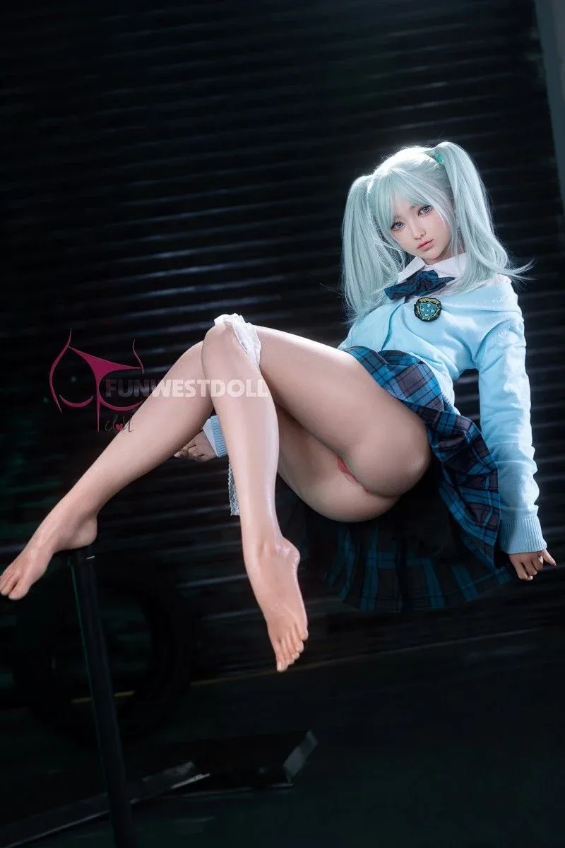 159cm (5ft2") Anime Cosplay Silicone Sex Doll - Sky Blue Hair - A-Cup - Amy - In Stock | EU Only view 6