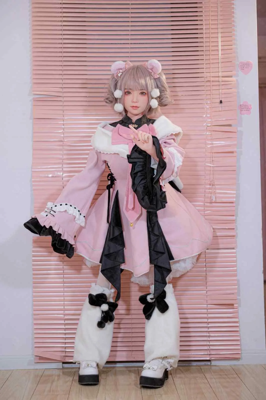 148cm (4ft8") Tender Pink Hair Silicone Sex Doll - C-Cup - Jill