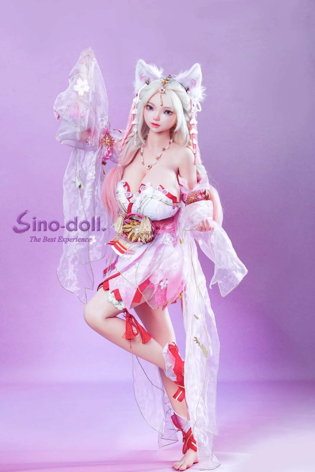143cm (4ft8") Huge Breasts Full Platinum Silicone - Soft-Max – Linmo view 4