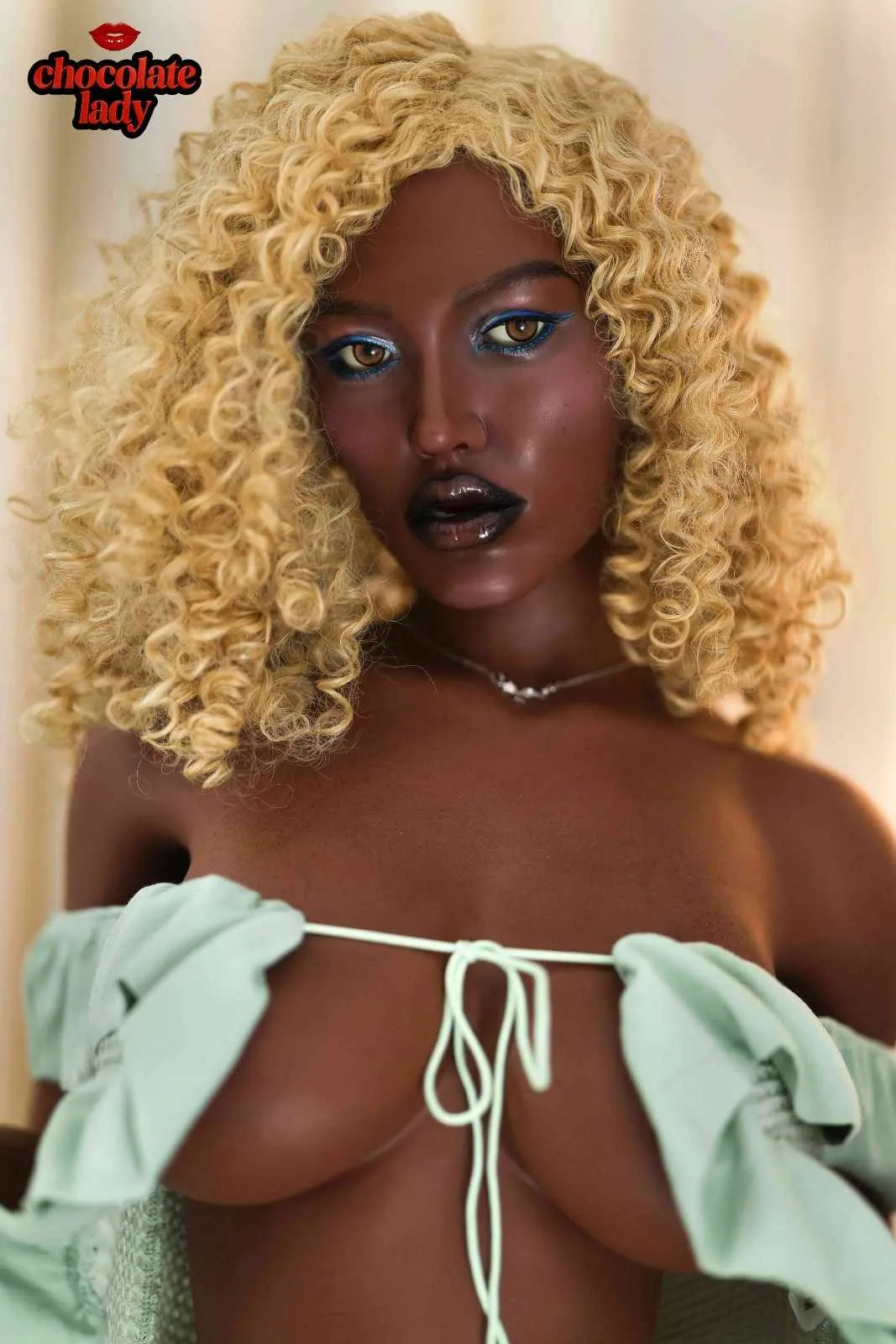 159cm (5ft2.5") ROS Ebony Silicone Sex Doll – Fade view 1