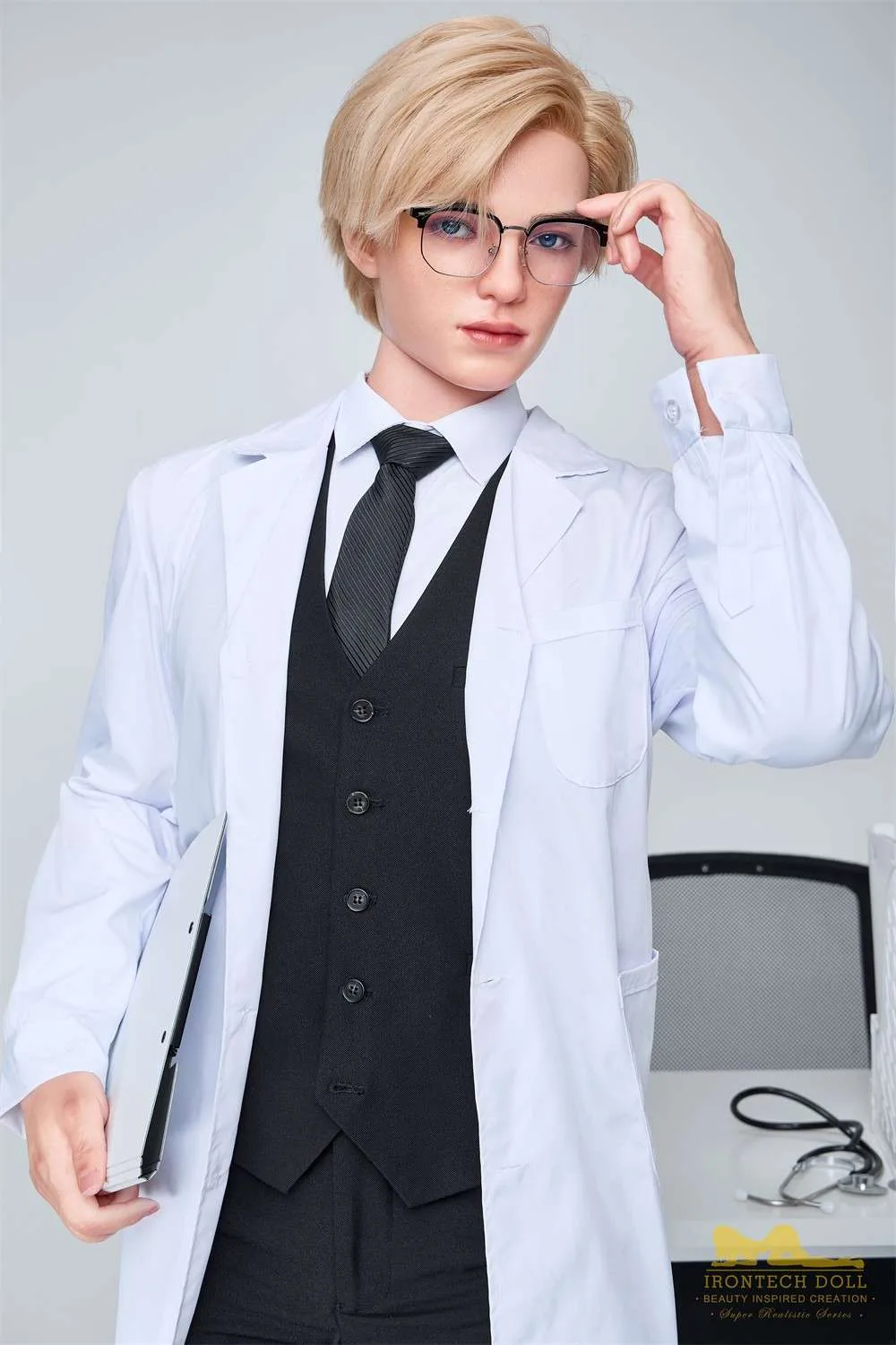 170cm (5ft5") British Silicone Male Sex Doll – Golden-Haired Fantasy Doctor - Lucas view 4