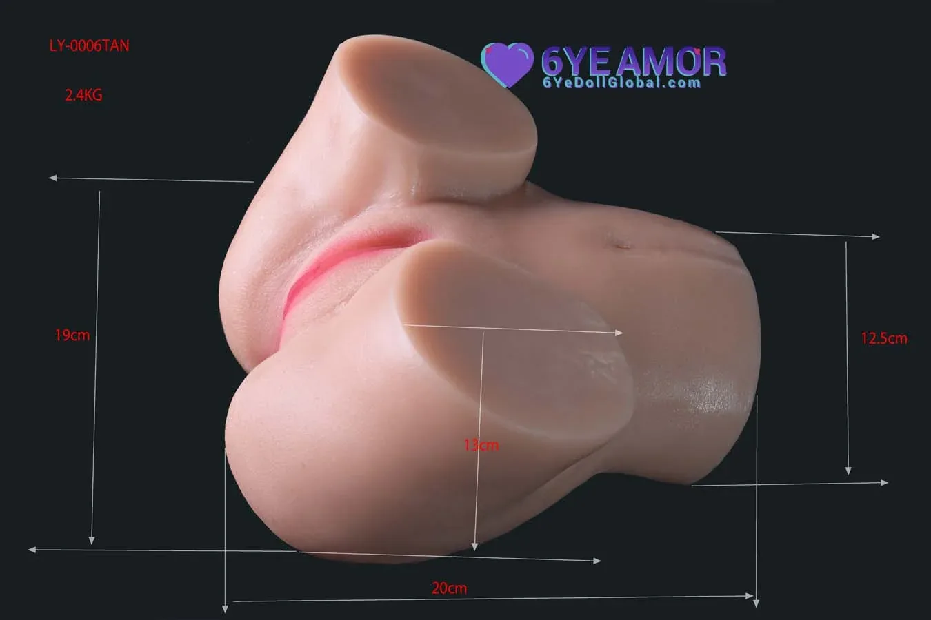 13cm (5.1") Double Holes Huge Ass Masturbator (Model# LY0006) view 4