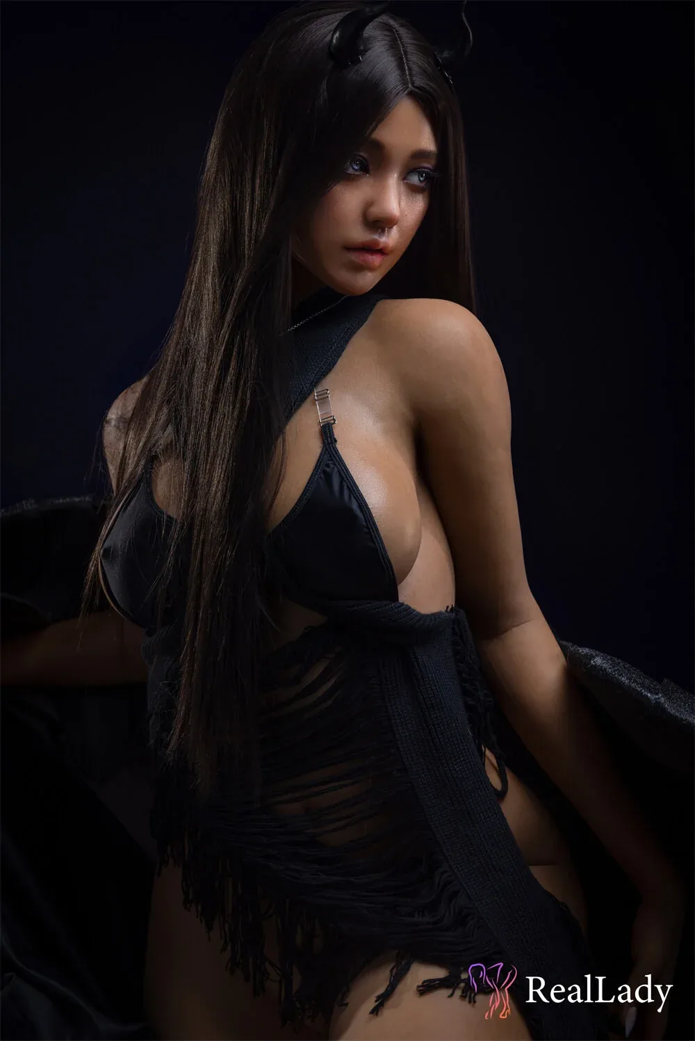 170cm (5ft7") Black Angel Silicone Sex Doll - D-Cup - Eileen