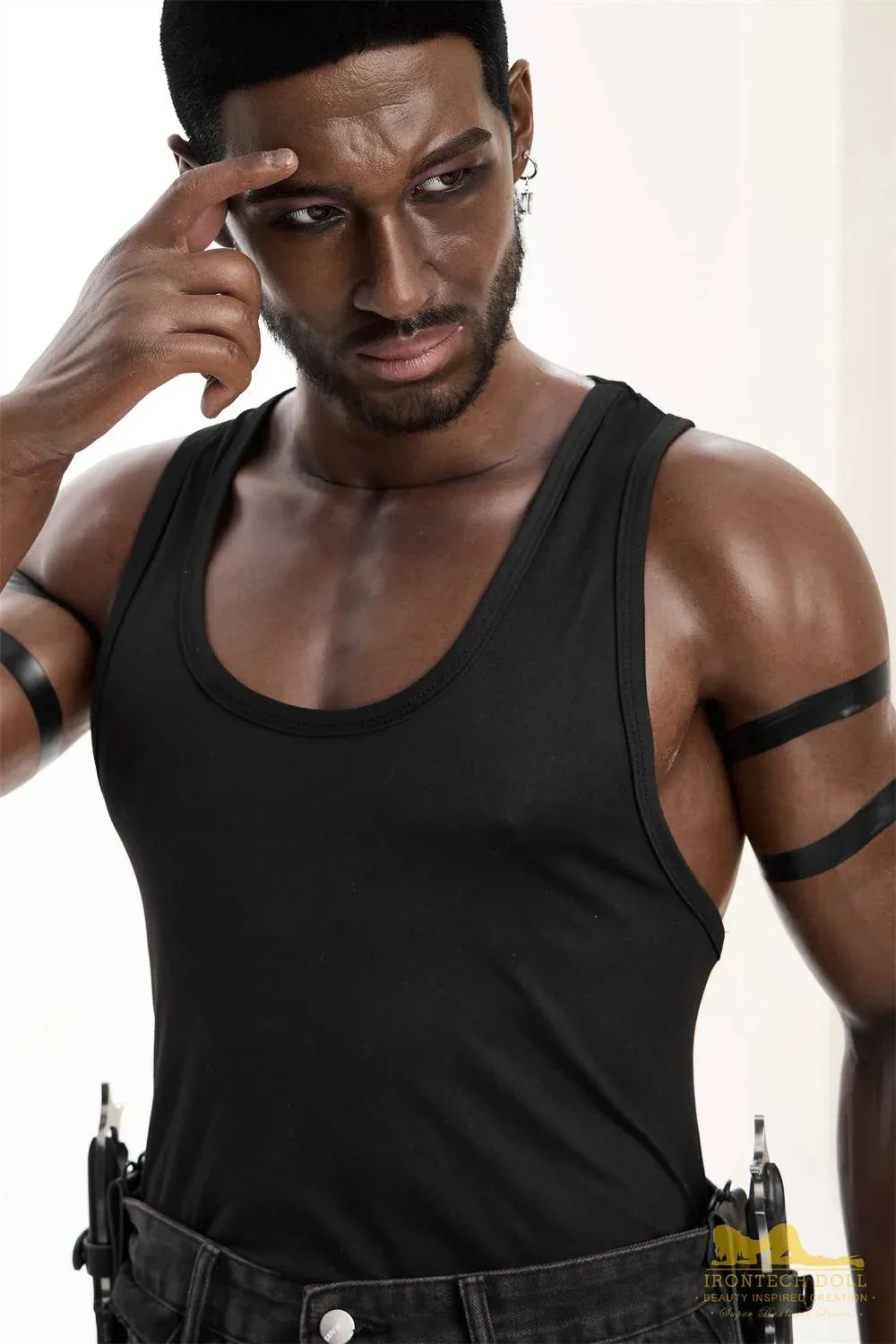 176cm (5ft7') Muscular Ebony Fantasy Silicone Male Sex Doll - Bill view 5