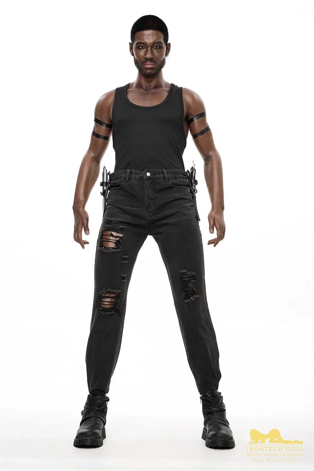 176cm (5ft7') Muscular Ebony Fantasy Silicone Male Sex Doll - Bill view 1