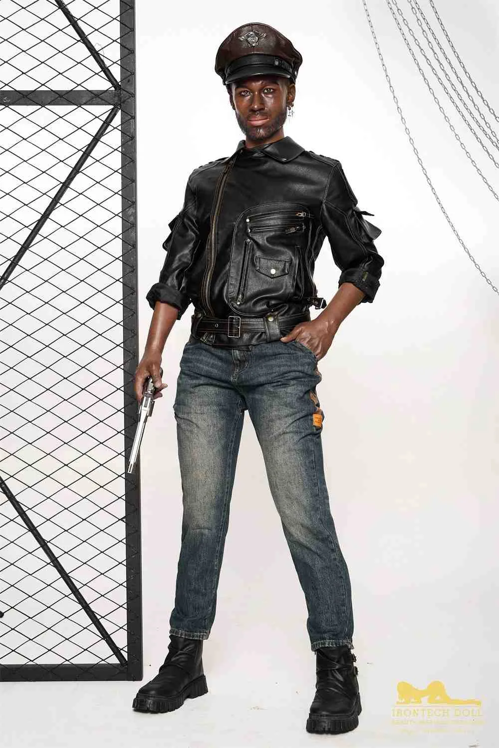 176cm (5ft7') Life Size Ebony Silicone Male Sex Doll - Bill view 3