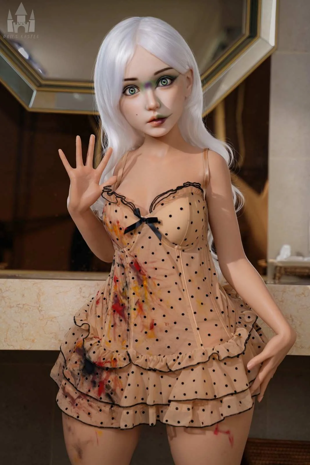 135cm (4ft4") Blonde Full Silicone Sex Doll - A-Cup view 4