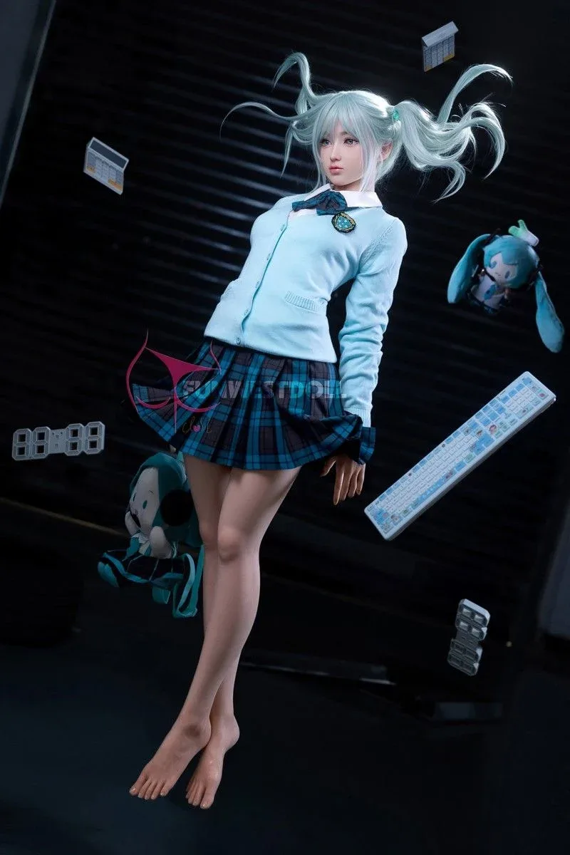 159cm (5ft2") Anime Cosplay Silicone Sex Doll - Sky Blue Hair - A-Cup - Amy - In Stock | EU Only view 1