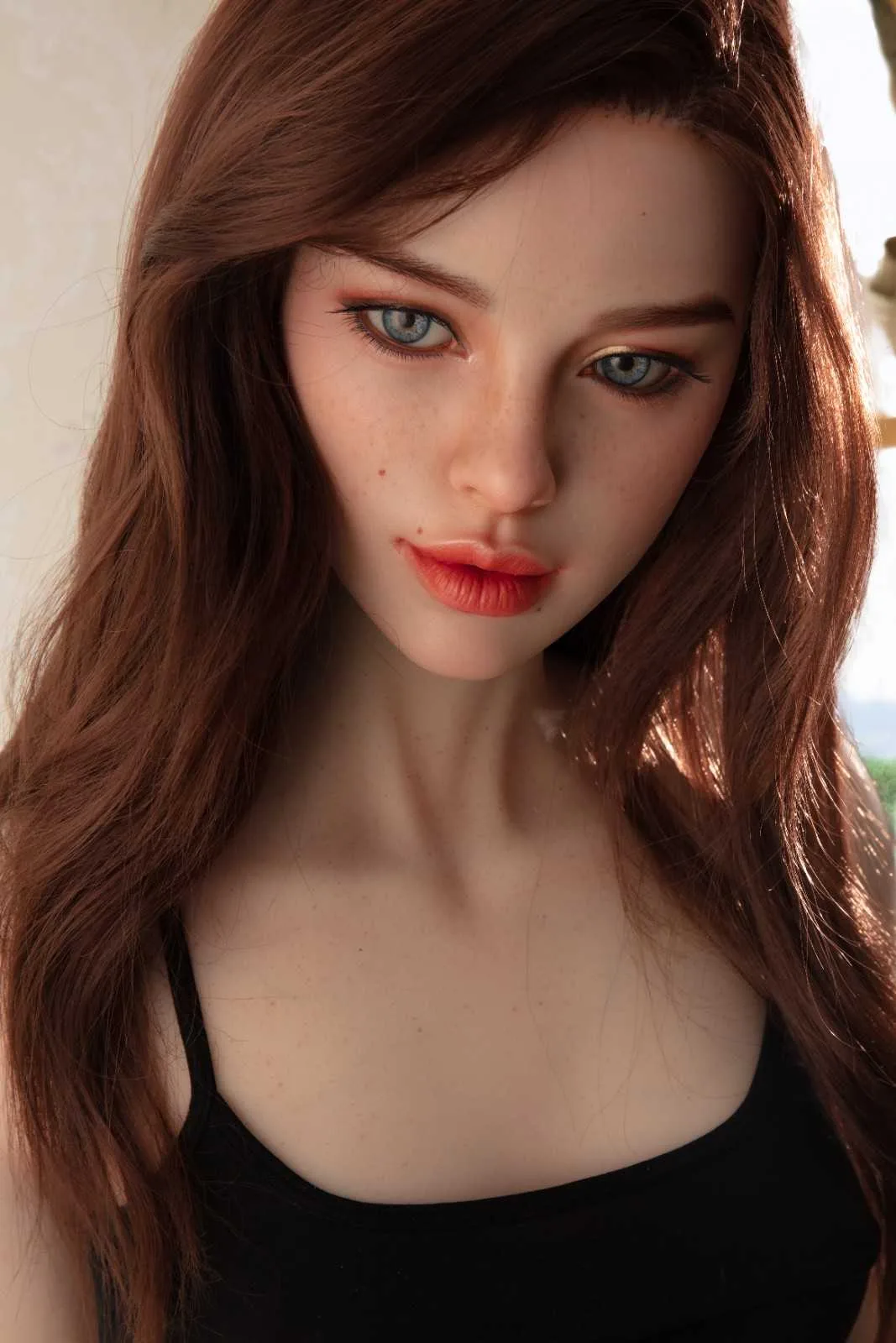171cm (5ft6") Fiery Red Head Big Lips Sex Doll - A-Cup - Hedy - In Stock | US Only view 3