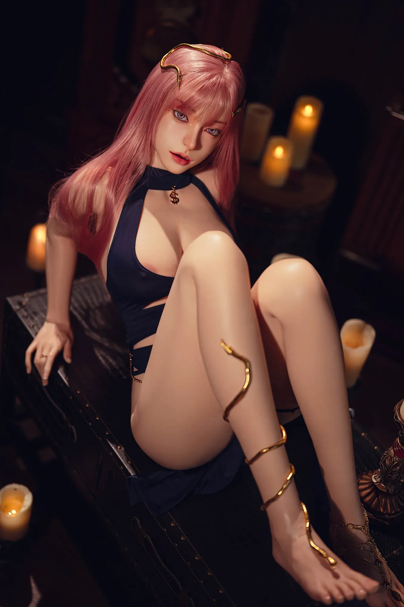 164cm (5ft4") Exotic Pink-Hair Full Silicone Sex Doll - D-Cup - In Stock | US Only view 8